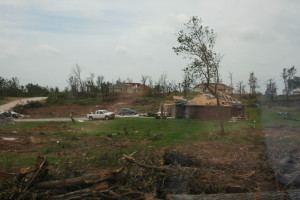 houses destroyed in the Pecan Valley area of east Cleveland County