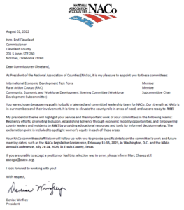NACo Appointment Letter